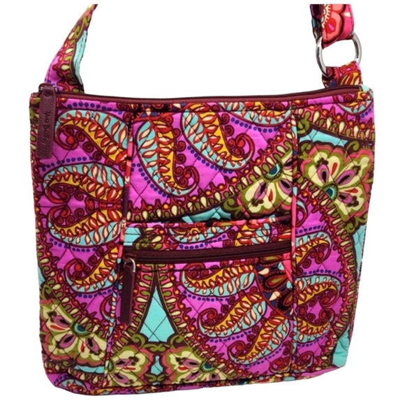 Vera Bradley Two Piece Crossbody Bag & Matching Wallet Set Fuchsia Blue … - Picture 3 of 13